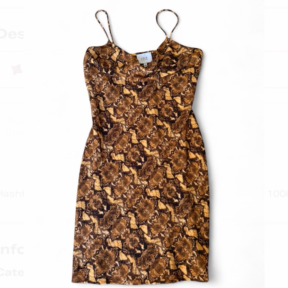 J.O.A. Tan and Brown Snake Print Mini Dress